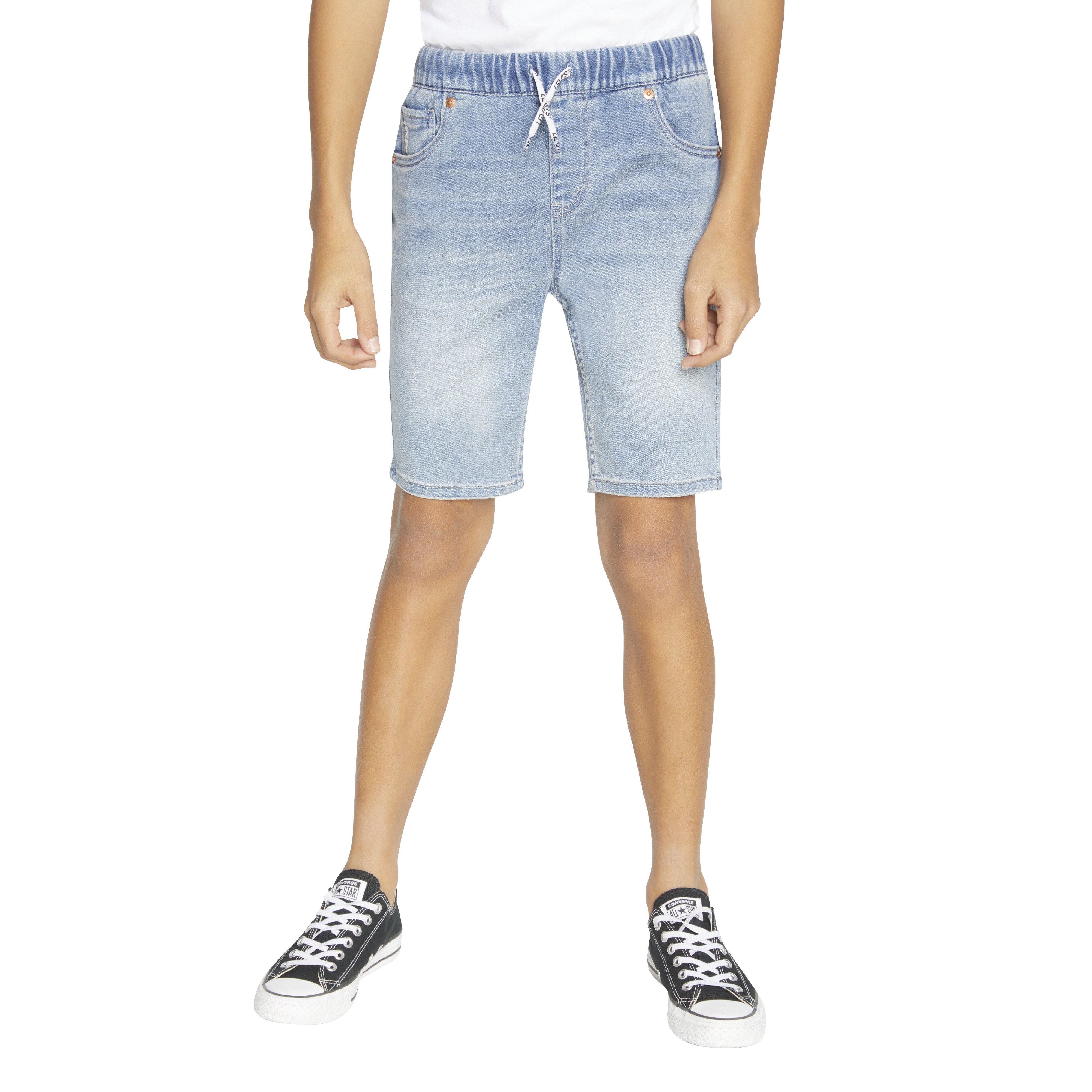Levi's Skinny Dobby Big Boys' Lt Blue Denim Shorts - LT BLUE